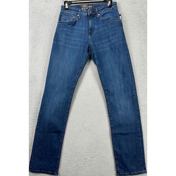 Mavi Jeans Mens 28X32 Zach Blue Distressed Straight Leg 5 Pocket Denim Pants NEW